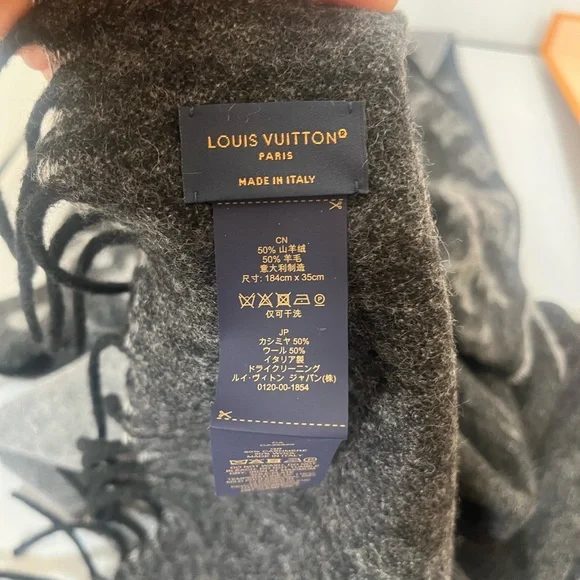 Louis Vuitton Echarpe Monogram Gradient M75900 Cashmere/Wool Grey Scarf NWOT - Picture 13 of 13